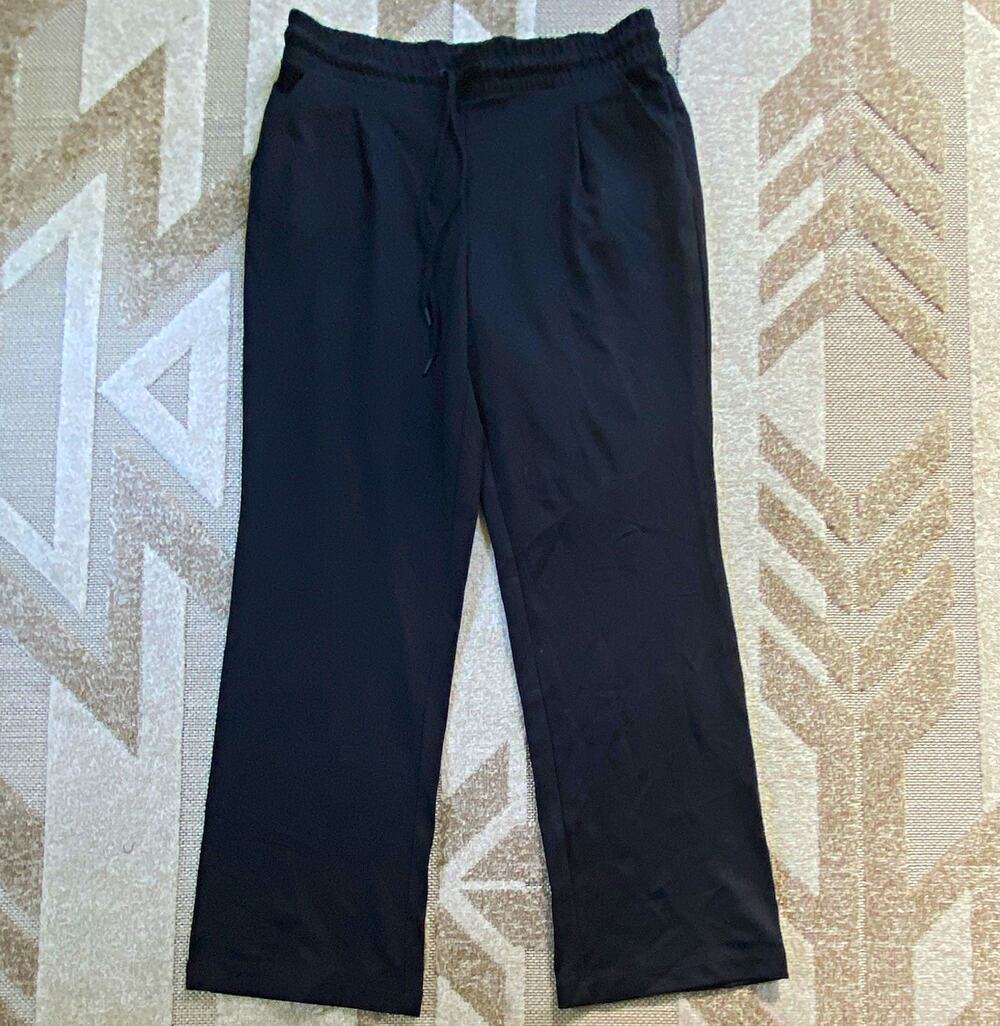 Anne Klein Women's Black Solid Drawstring Elastic Waist Pants Regular M NWT